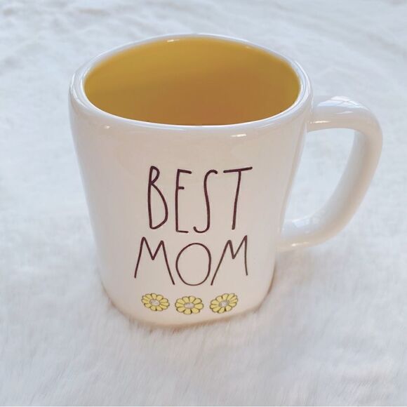 Rae Dunn Best Mom Mug White Yellow Flowers Mother’s Day Gift - Picture 5 of 5
